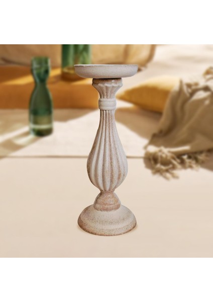 Rustik Standı Candlestick Çekim Çiftlik Evi Iç Mekan ve Açık 10.5 × 28 cm