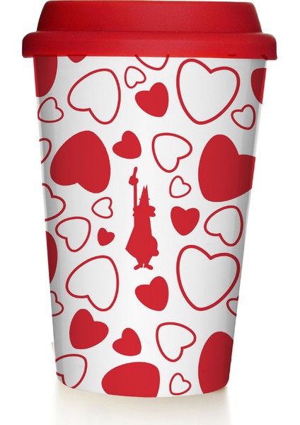 Cuore Porselen Take Away Mug Kapaklı