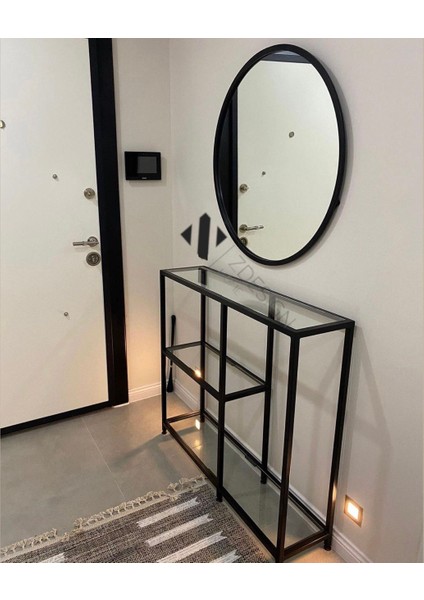 Zdesıgnhome 80 Çap Ayna + 90 x 25 x 100 cm Dresuar