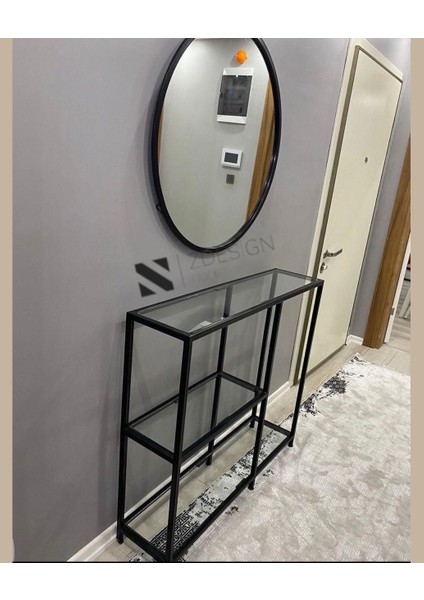 Zdesıgnhome 80 Çap Ayna + 90 x 25 x 100 cm Dresuar