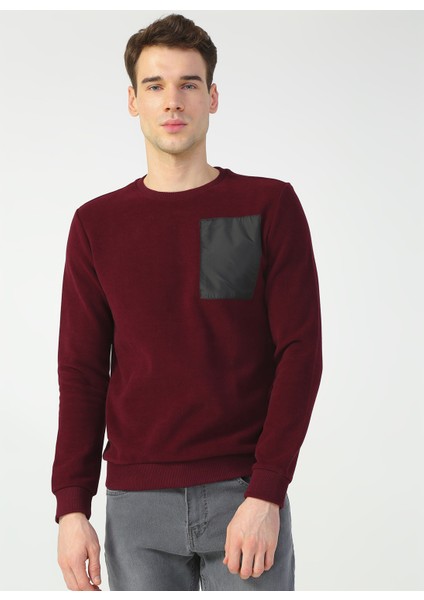 Fabrik Bisiklet Yaka Bordo Erkek Sweatshirt - JACK