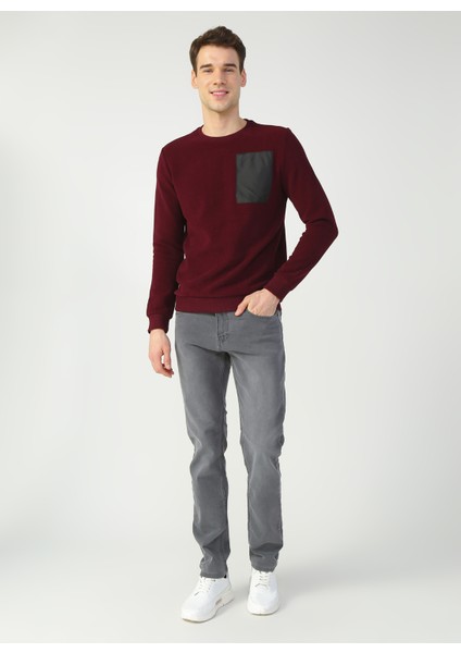 Fabrik Bisiklet Yaka Bordo Erkek Sweatshirt - JACK