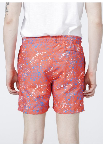 Normal Bel Desenli Nar Çiçeği Erkek Şort Mayo modelleri