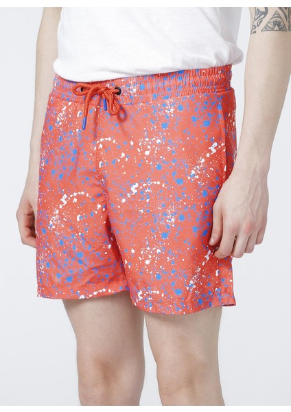 Normal Bel Desenli Nar Çiçeği Erkek Şort Mayo fırsatları