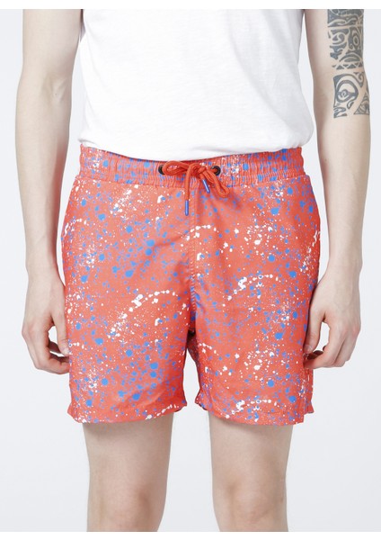 Normal Bel Desenli Nar Çiçeği Erkek Şort Mayo indirimleri
