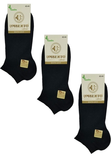 6 Adet Erkek Bambu Patik Çorap - 307 6 Adet Siyah