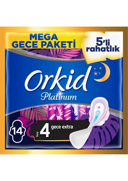 Platinum Gece Extra Hijyenik Ped 14 Adet Mega Gece Paketi