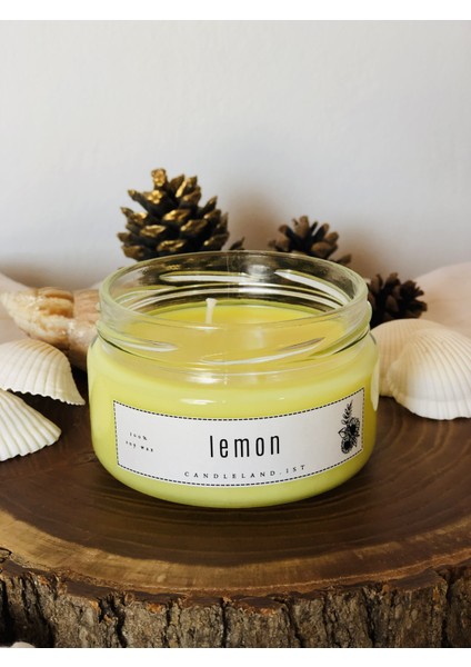 Limon Esanslı Aromaterapi Kavanoz Mum