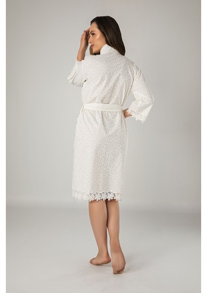 Kimono Keten Pamuklu Bayan Sabahlık