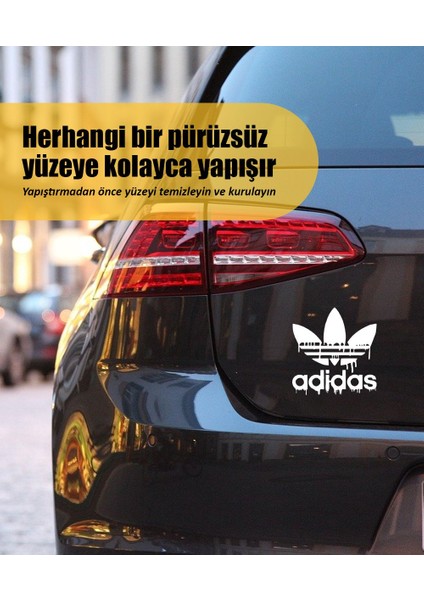 | Sıvı Adidas | Araba Laptop Duvar Folyo Sticker (Siyah)