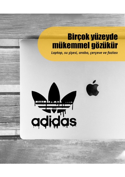 | Sıvı Adidas | Araba Laptop Duvar Folyo Sticker (Siyah)