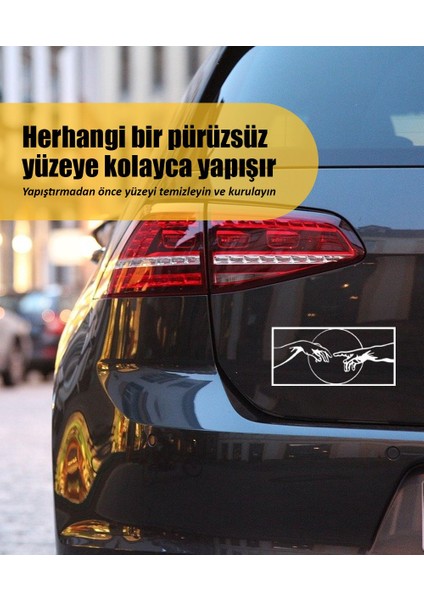 | Tanrının Eli | Araba Laptop Duvar Folyo Sticker (Siyah)