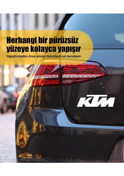 | Ktm Logo | Araba Laptop Duvar Folyo Sticker (Beyaz) fiyatları
