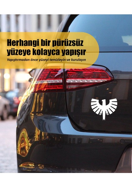 | Geometrik Kartal | Araba Laptop Duvar Folyo Sticker (Beyaz) fiyatları