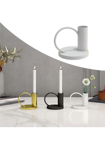 Candlestick Tutucu Vintage Çay Işık Tutucu Mum Dekorasyon Beyaz Için (Yurt Dışından) modelleri
