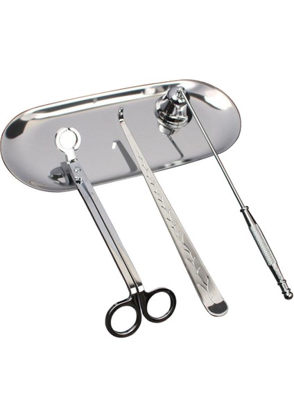 4x Paslanmaz Çelik Fitil Snuffer Araçları Mum Düzeltici Düğün Mum Yapımı Gümüş (Yurt Dışından)