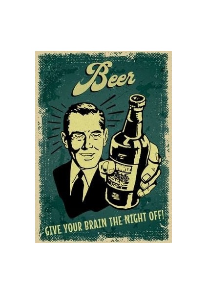 Vintage Beer Tasarımlı Mdf Poster