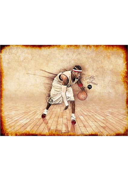 20CMX30CM Ahşap Tablo Genç Odası Için Basketbol Temalı