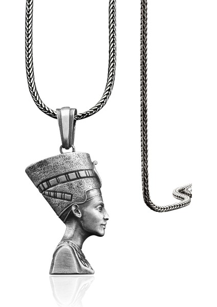 925 Ayar Gümüş Kraliçe Nefertiti Kolye