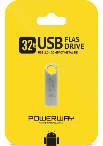 32 GB USB 2.0 Metal Flash Bellek