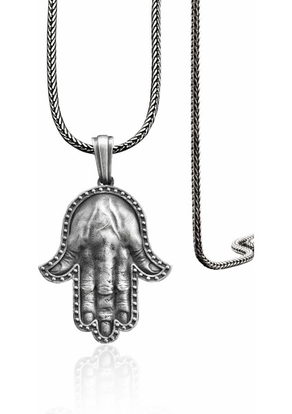 925 Ayar Gümüş Nazar Hamsa Kolye
