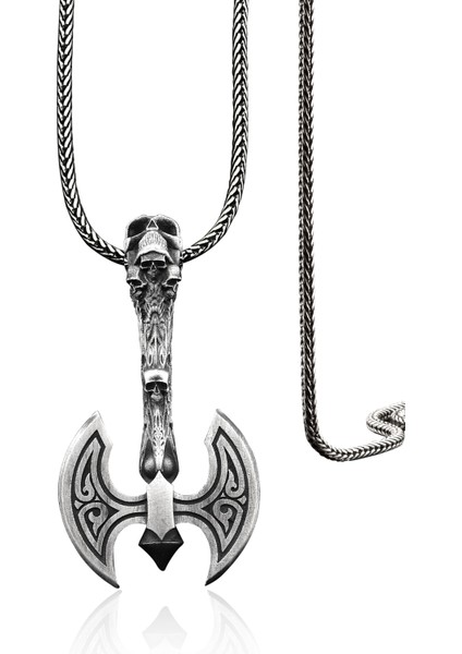 925 Ayar Gümüş Viking Balta Kolye