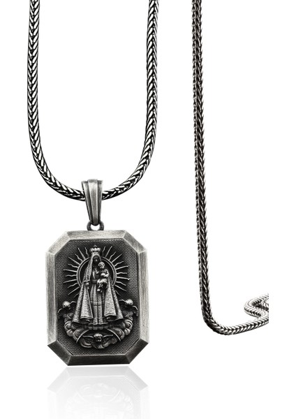 925 Ayar Gümüş Dini Virgen Del Carmen Künye Kolye
