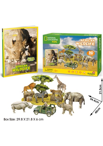 Cubic Fun Cubicfun National Geographic Kids 3D Puzzle Afrika Yaban Hayatı