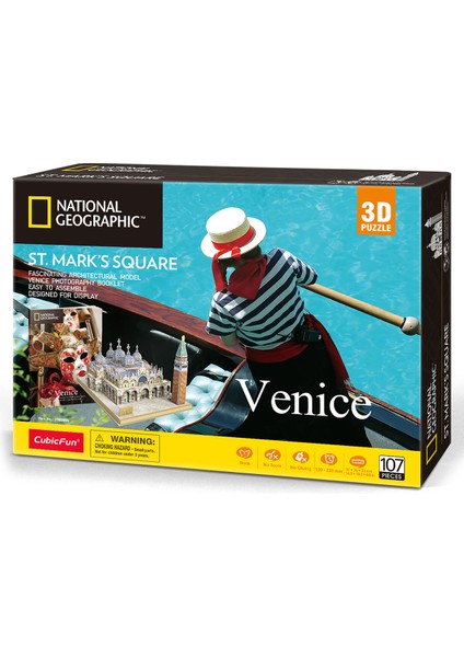Cubicfun National Geographic San Marco Meydanı 3D Puzzle 107 Parç