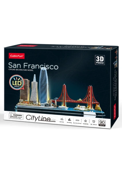 Cubic Fun Cubicfun San Francisco 3D Puzzle 90 Parça LED Işıklı