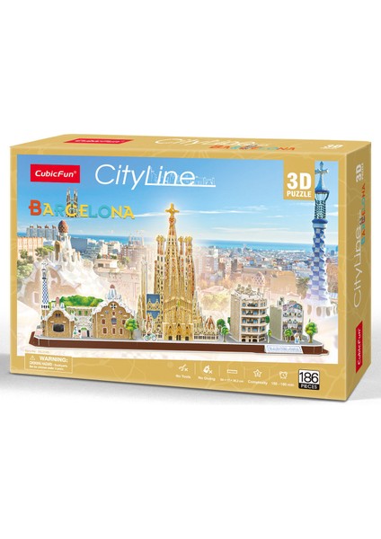 Cubic Fun Cubicfun Barcelona 3D Puzzle 186 Parça