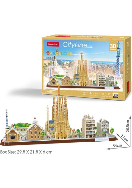 Cubic Fun Cubicfun Barcelona 3D Puzzle 186 Parça