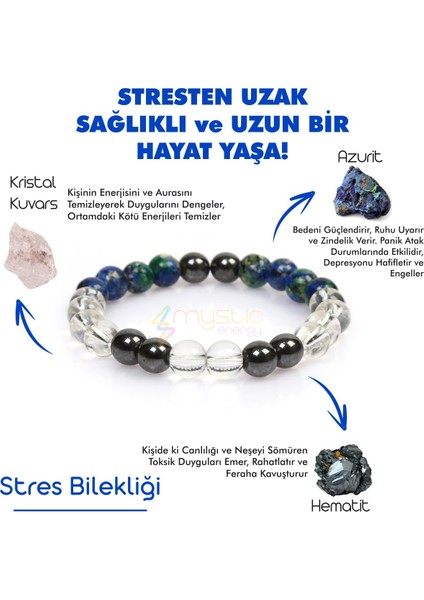 Stres Doğal Taş Unisex Tılsım Bilekliği