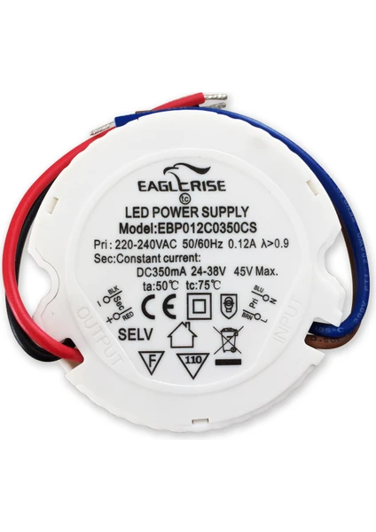 EBP012C0350CS 8,5-13 W Dc 350MA 24-38V 0.12A IP20 LED Sürücü Driver