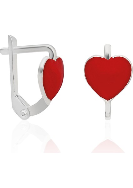 Gümüş Mineli Kalp Küpe