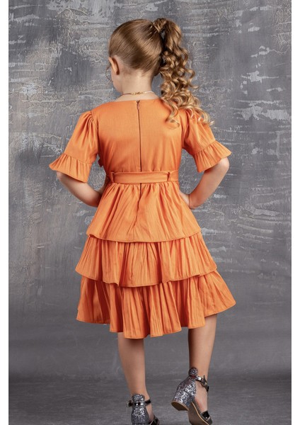 Kolyeli Kat Kat Kız Çocuk Elbisesi modelleri