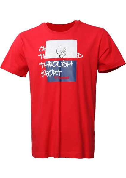 911532-1301 Regular Fit Baskılı Kırmızı Erkek T-Shirt fiyatları