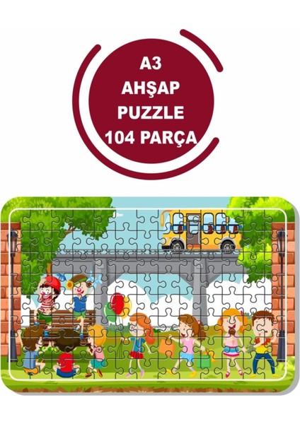 Tatil ve Oyun Zamanı A3 104 Parça Puzzle, Oyuncak, Yapboz