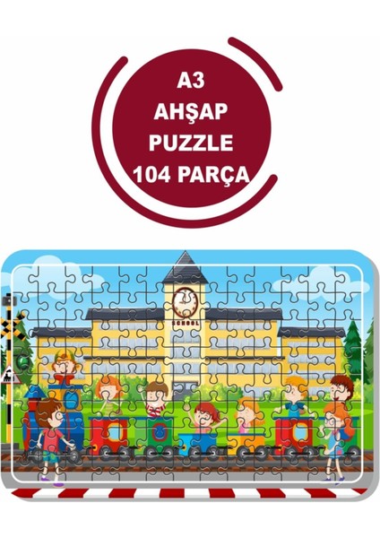 Tatil ve Oyun Zamanı A3 104 Parça Puzzle, Oyuncak, Yapboz
