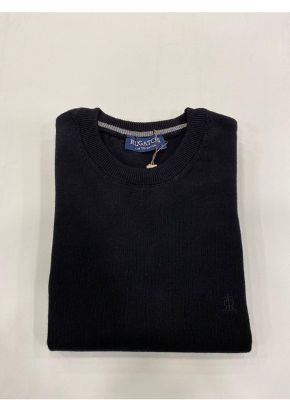 Siyah Bisiklet Yaka Sweatshirt