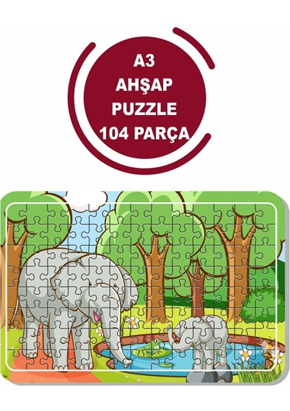 Sevimli Filler A3 104 Parça Puzzle, Oyuncak, Yapboz