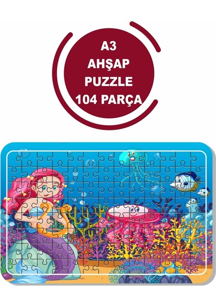 Deniz Kızı A3 104 Parça Puzzle, Oyuncak, Yapboz