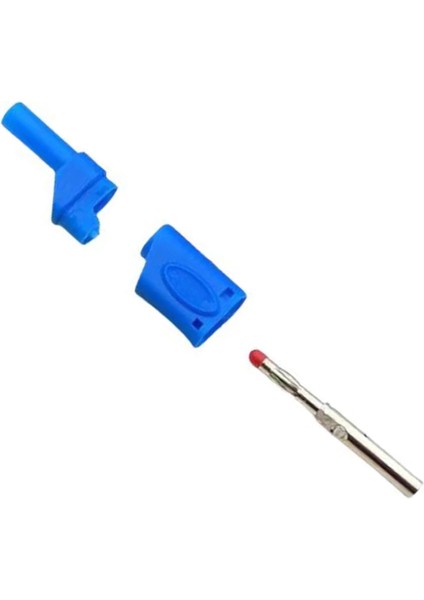 4mm Korumalı Mavi Banana Jack - 5 Adet