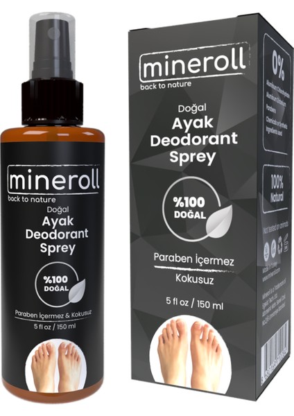 Doğal Kristal Deodorant Sprey 150 ml + Ayak Koku Önleyici Kristal Deodorant Sprey 150ML