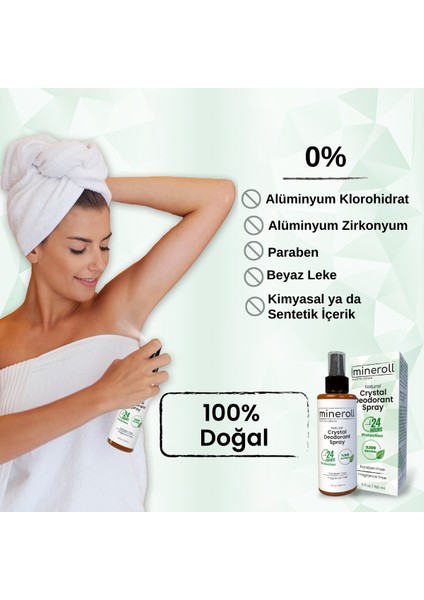 Doğal Kristal Deodorant Sprey 150 ml + Ayak Koku Önleyici Kristal Deodorant Sprey 150ML