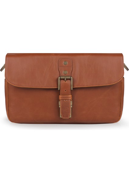 Suni Deri Fotoğraf Makinesi Omuz Çantası - Taba fiyatları