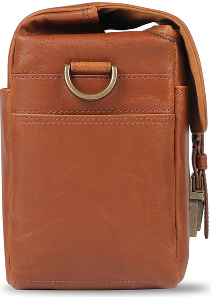 Suni Deri Fotoğraf Makinesi Omuz Çantası - Taba fırsatları