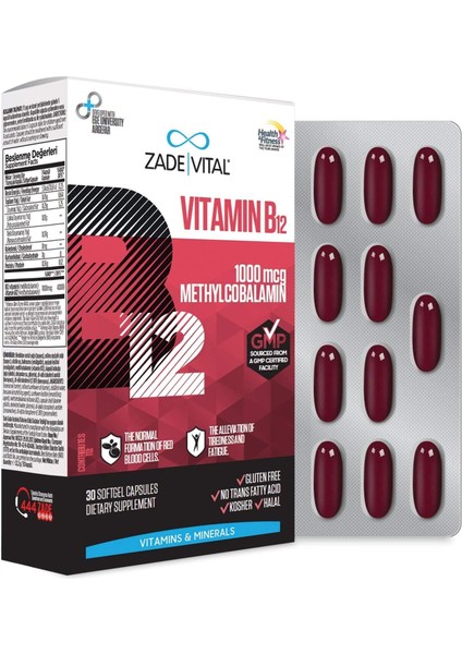 B12 Vitamini 30 Kap. Blister