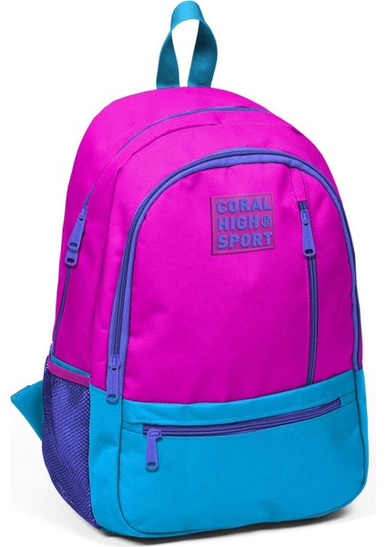 Sport Pembe Mavi Üç Bölmeli Sırt Çantası 23461