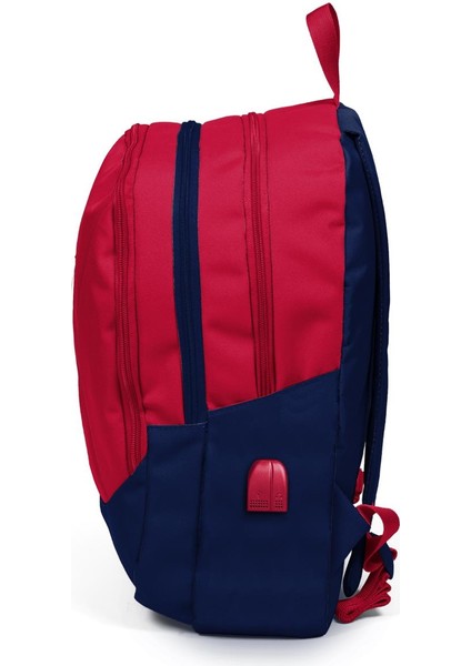Sport Kırmızı-Lacivert Dört Bölmeli USB Şarjlı Kulaklık Çıkışlı Sırt Çantası 23447 modelleri